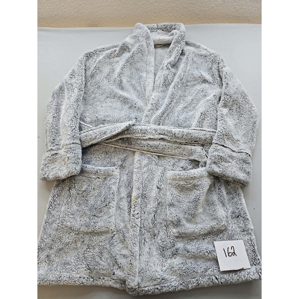 Aerie American Eagle Womens Plush Fuzzy Sherpa Fleece Robe Heather Gray M